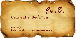 Csirszka Beáta névjegykártya