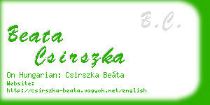 beata csirszka business card