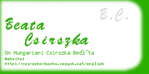 beata csirszka business card